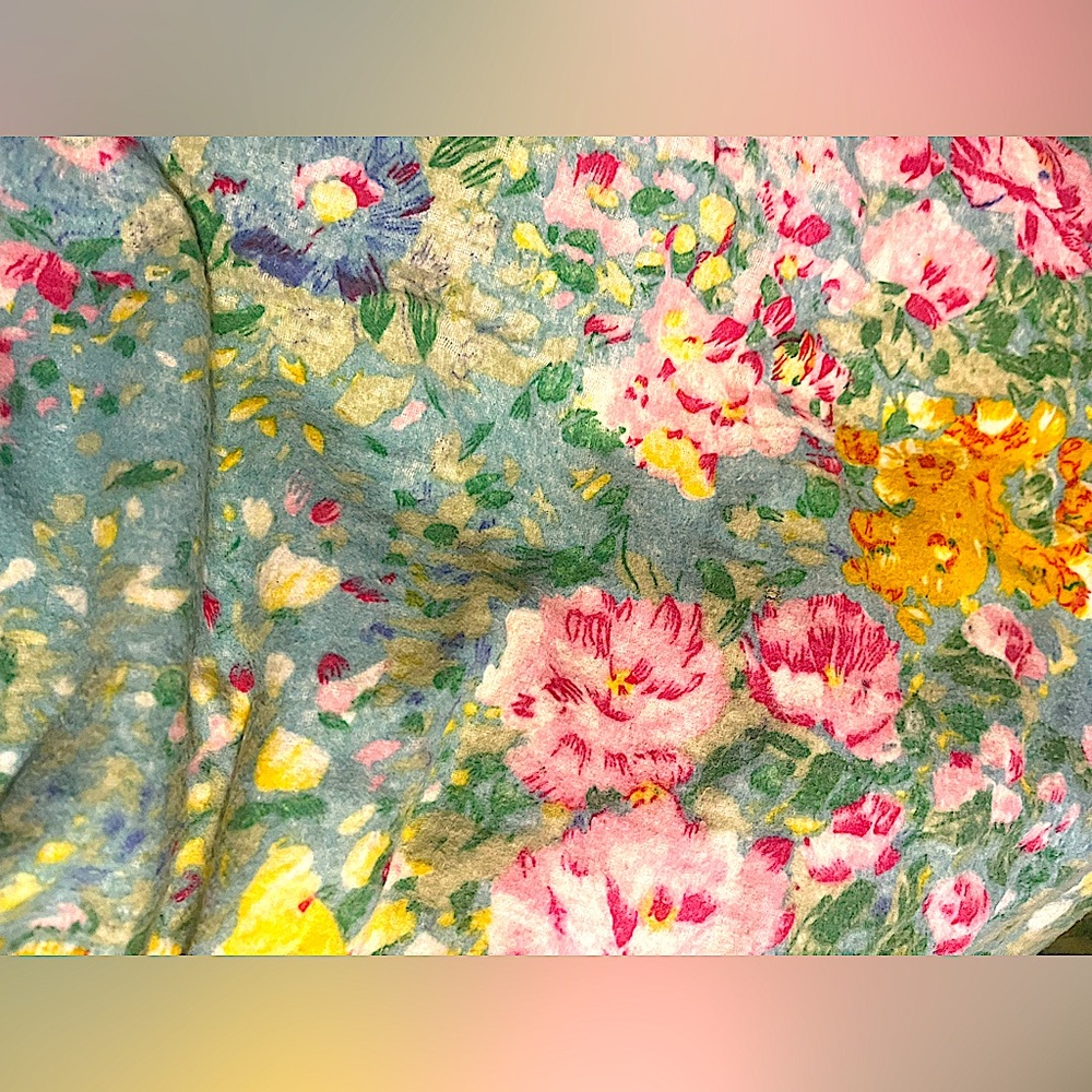 Cotton flannel pillowcase vintage 80s Newport News 29 x 19"
